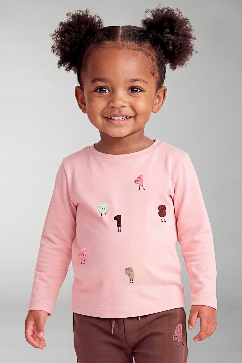 NAME IT MINI longsleeve met print - lichtroze