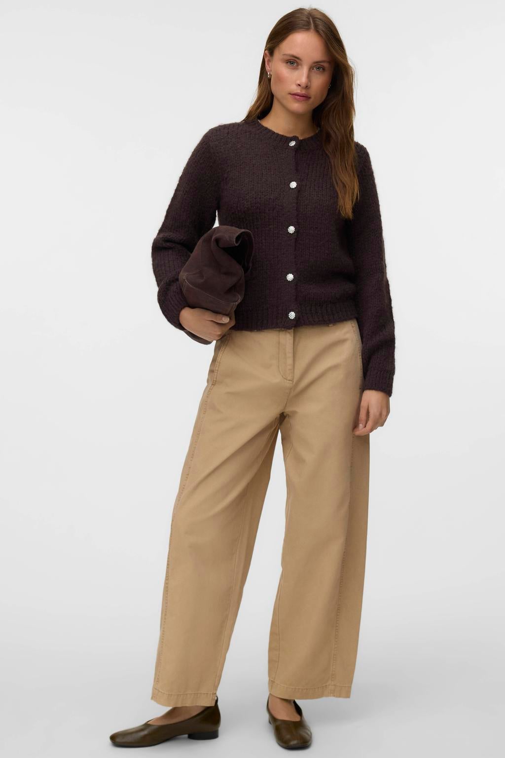 VERO MODA gebreid vest - bruin