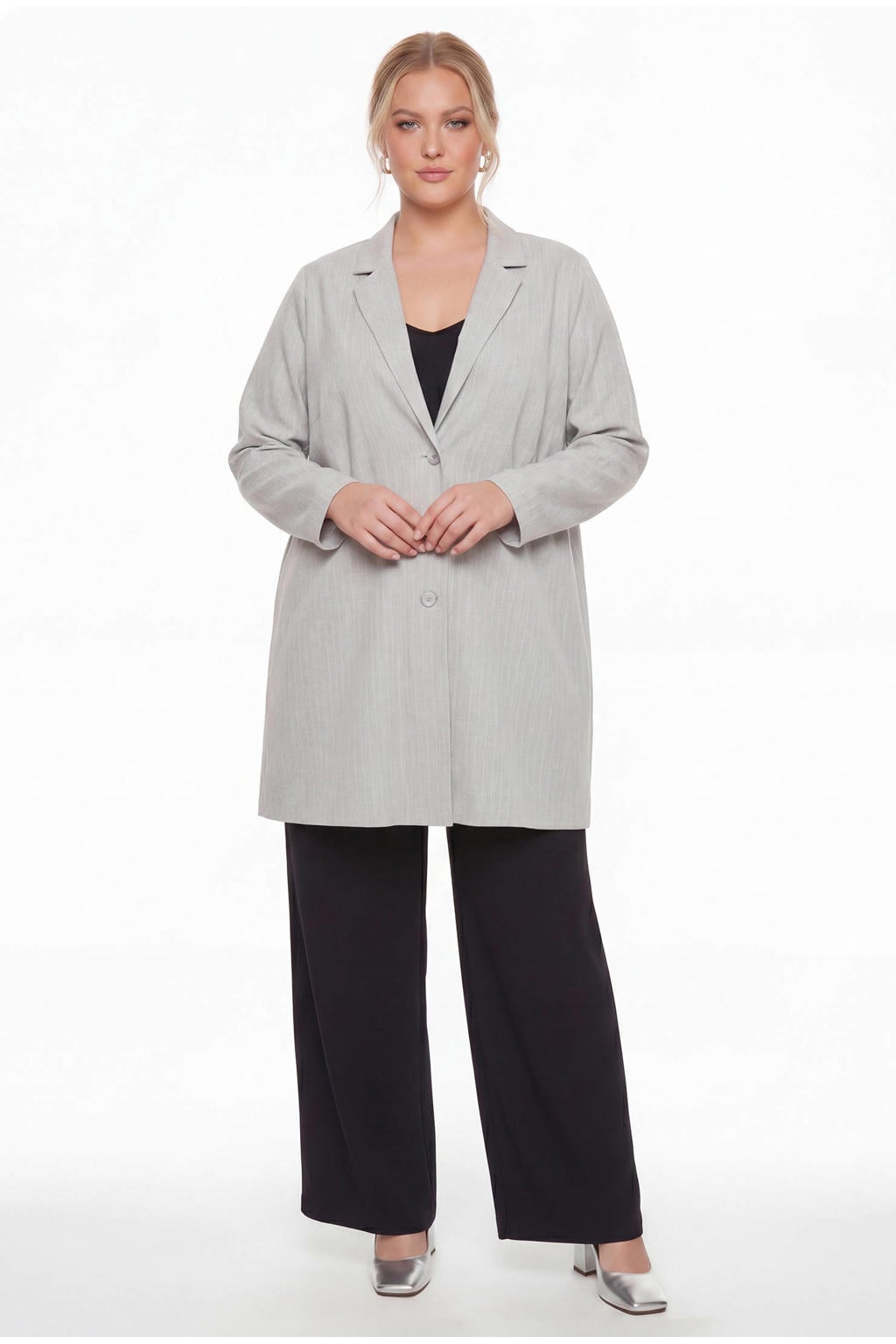 YOEK regular blazer Plus Size - grijs