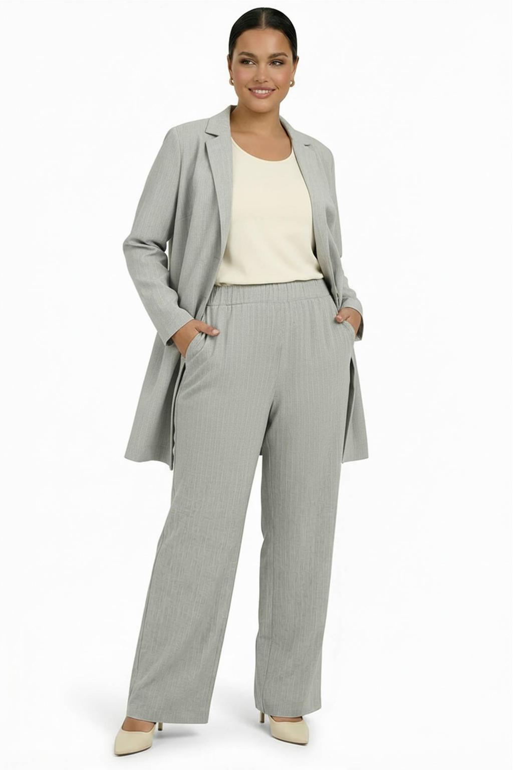 YOEK regular blazer Plus Size - grijs