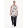 YOEK viscose tuniek Plus Size met print - beige