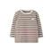 NAME IT MINI gestreepte longsleeve - bruin/wit