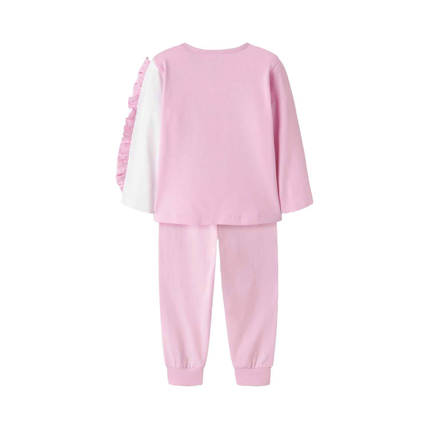 NAME IT MINI pyjama met print en ruches roze wit