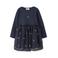 NAME IT MINI midi jurk met tule details en print - donkerblauw