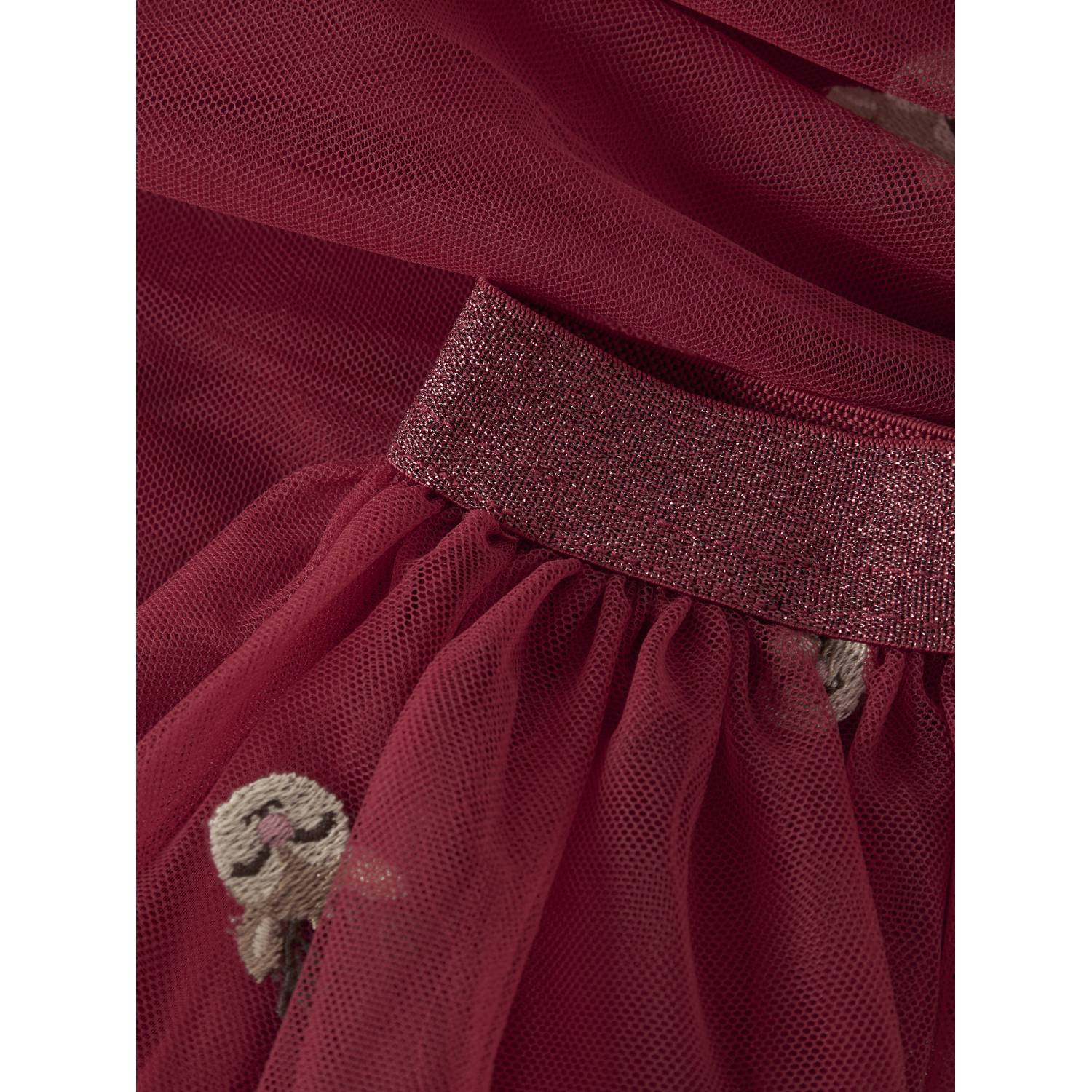 NAME IT MINI junior tule midi A-lijn rok met print rood