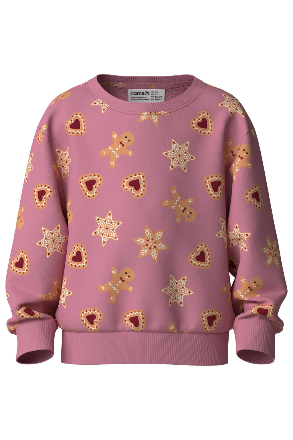 NAME IT MINI sweater met print - roze
