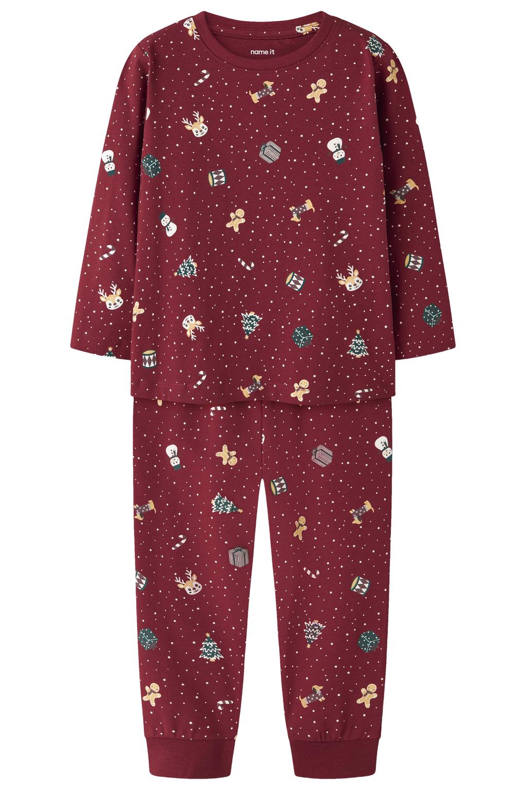 NAME IT MINI pyjama met print - donkerrood