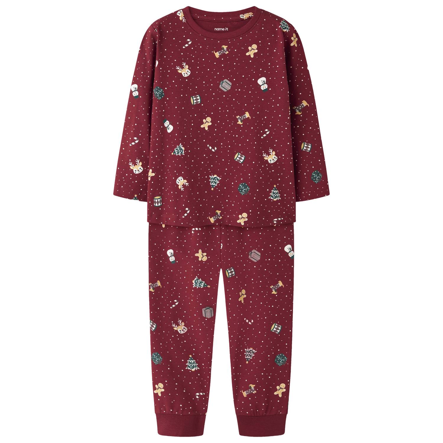 NAME IT MINI pyjama met print donkerrood