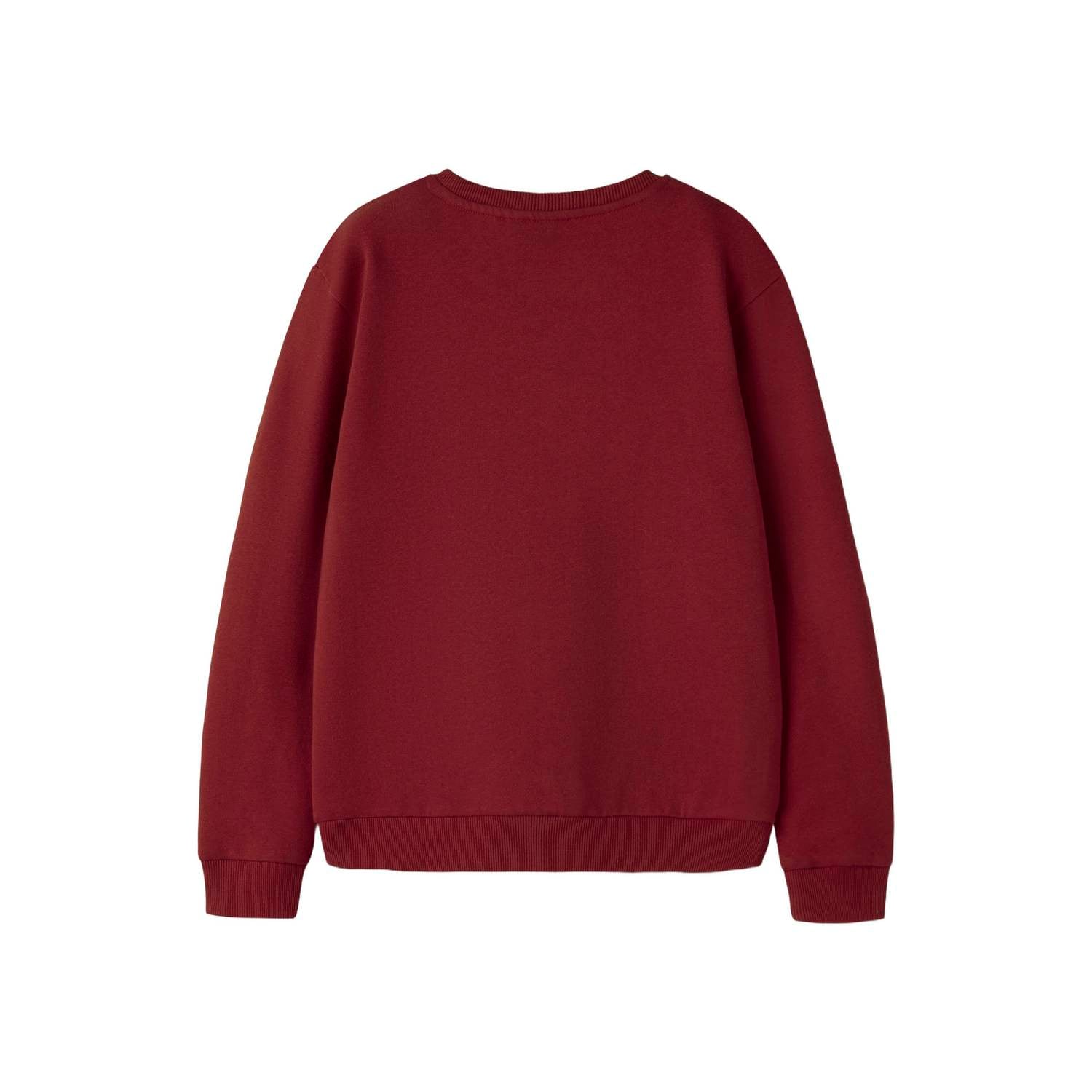NAME IT KIDS rechtvallende sweater met print rood