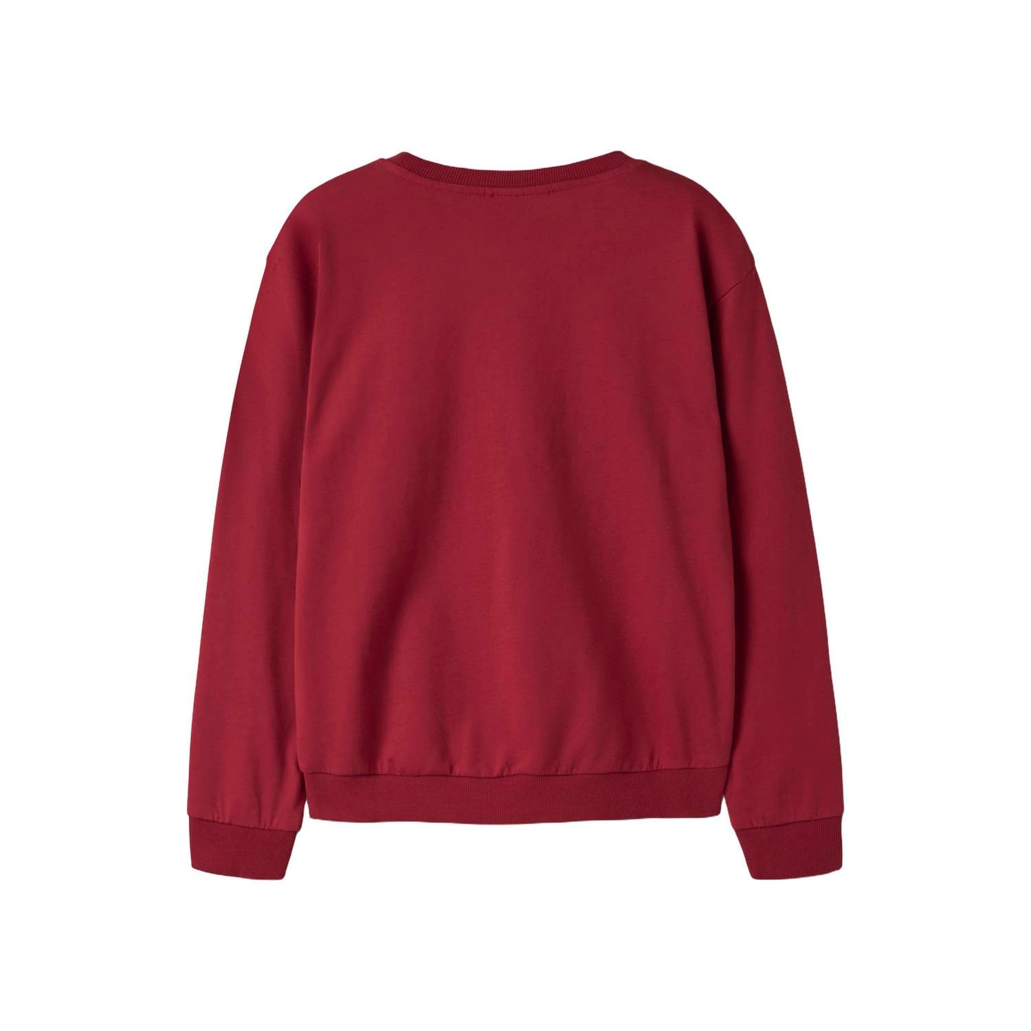 NAME IT KIDS sweater met print donkerrood