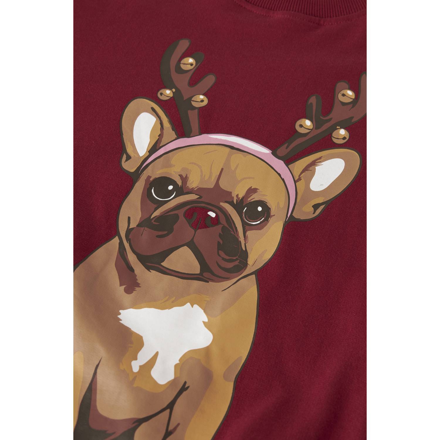 NAME IT KIDS sweater met print donkerrood
