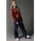 NAME IT KIDS rechtvallende gebreide trui met print en pailletten - rood/roze