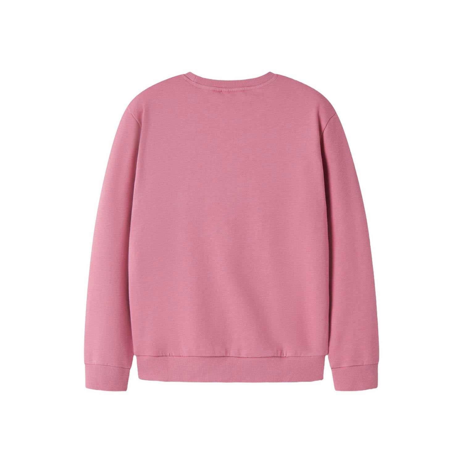 NAME IT KIDS sweater met print roze