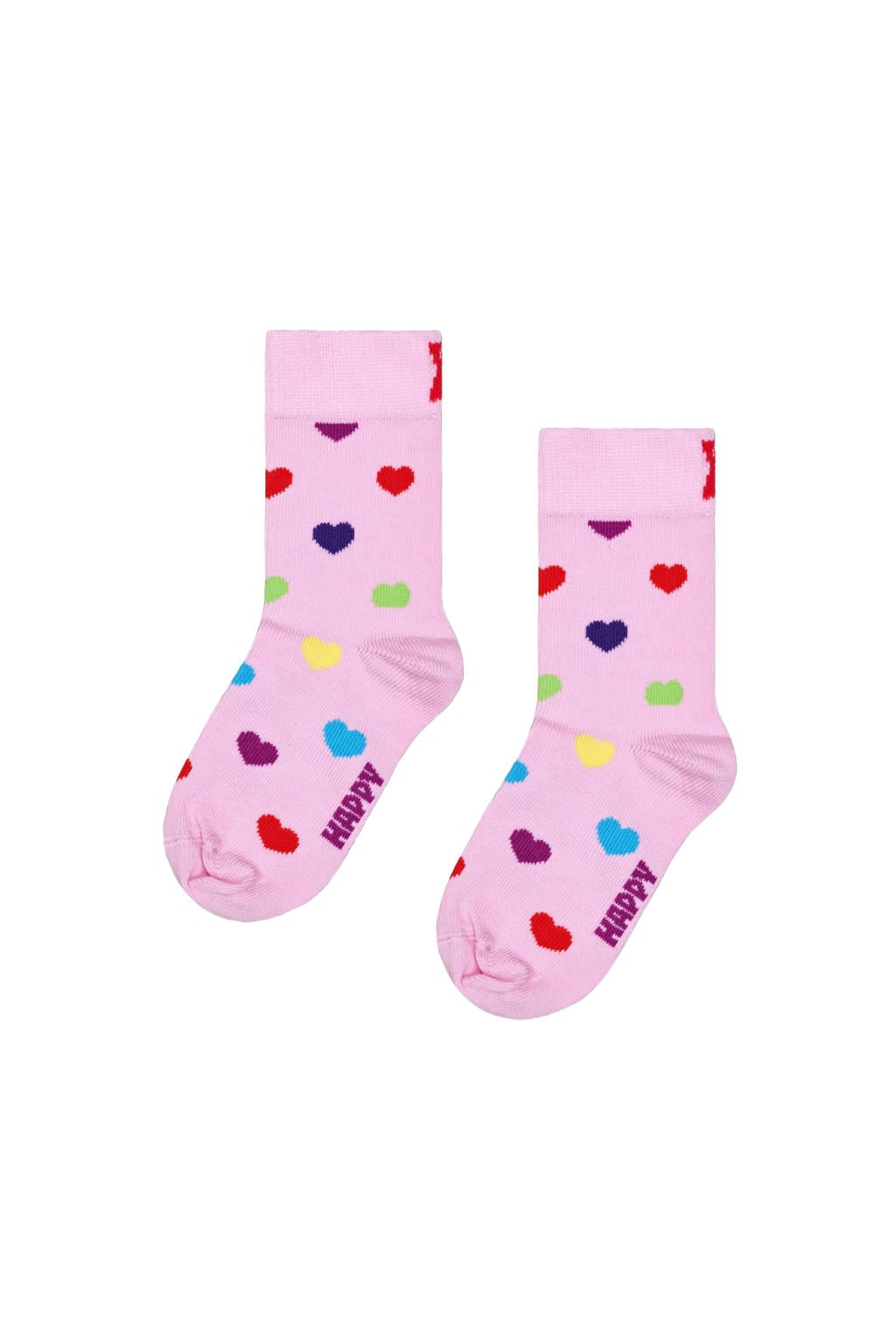 Happy Socks Kids Heart sokken met hartjes - roze