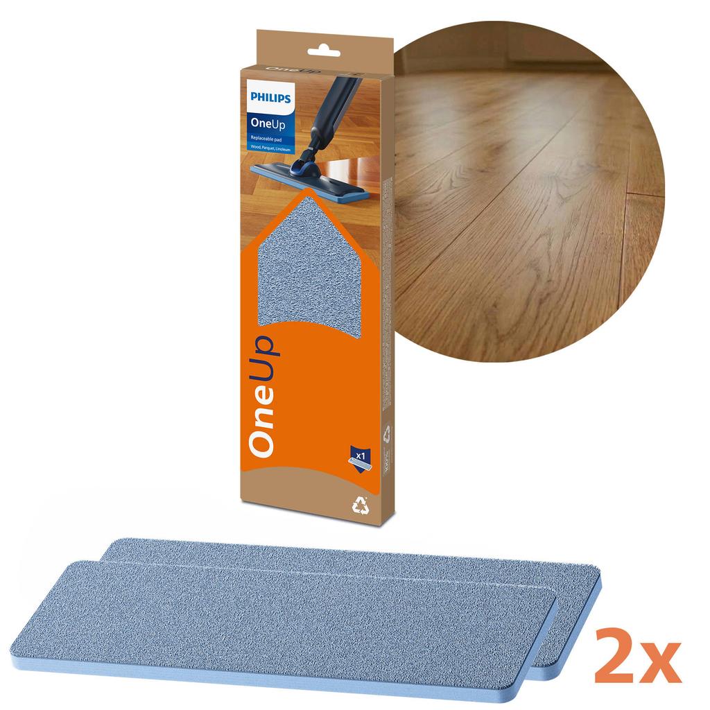 Philips OneUp verwisselbare dweildoek - voor houten vloeren - 2 stuks - XV1884/20