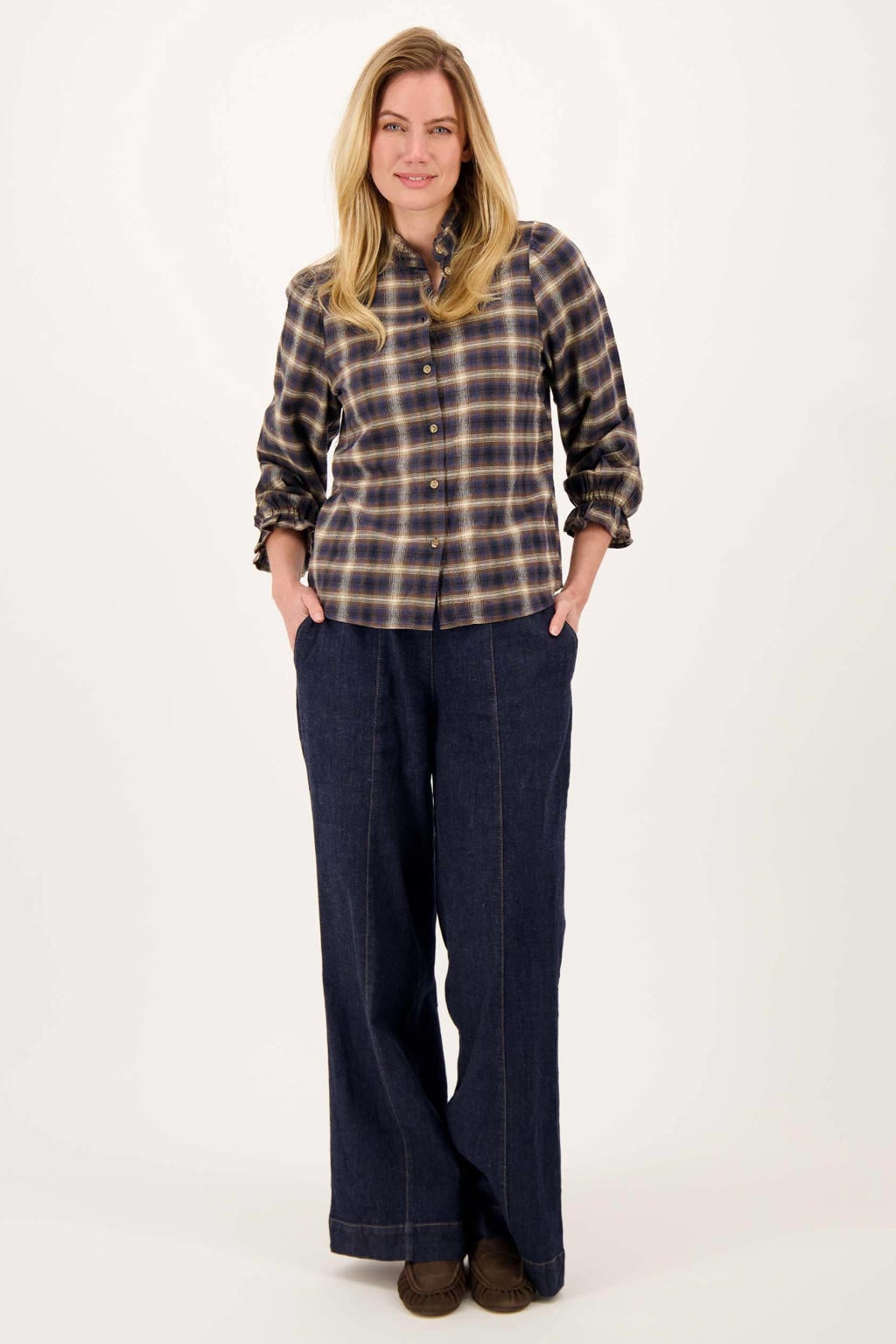 Zusss geruite blouse - bruin