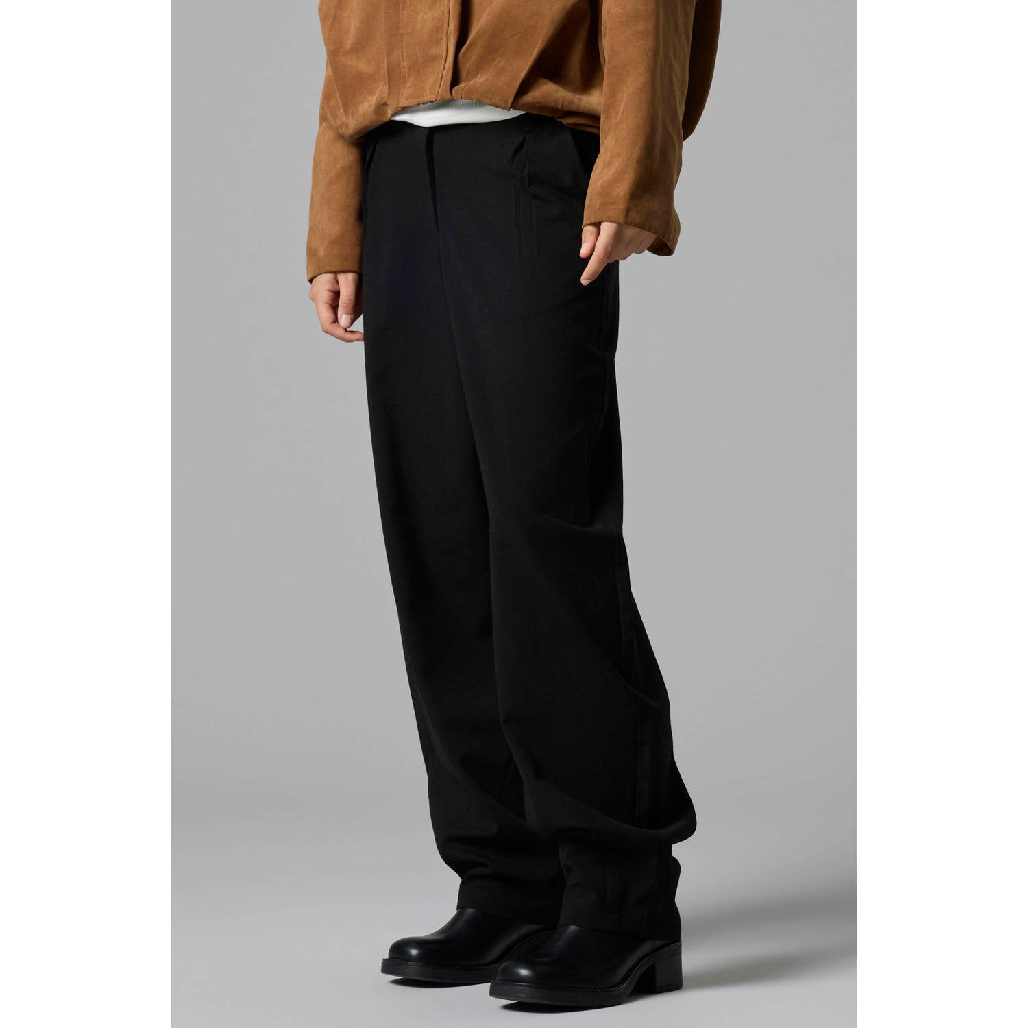 LMTD casual broek met plooien zwart