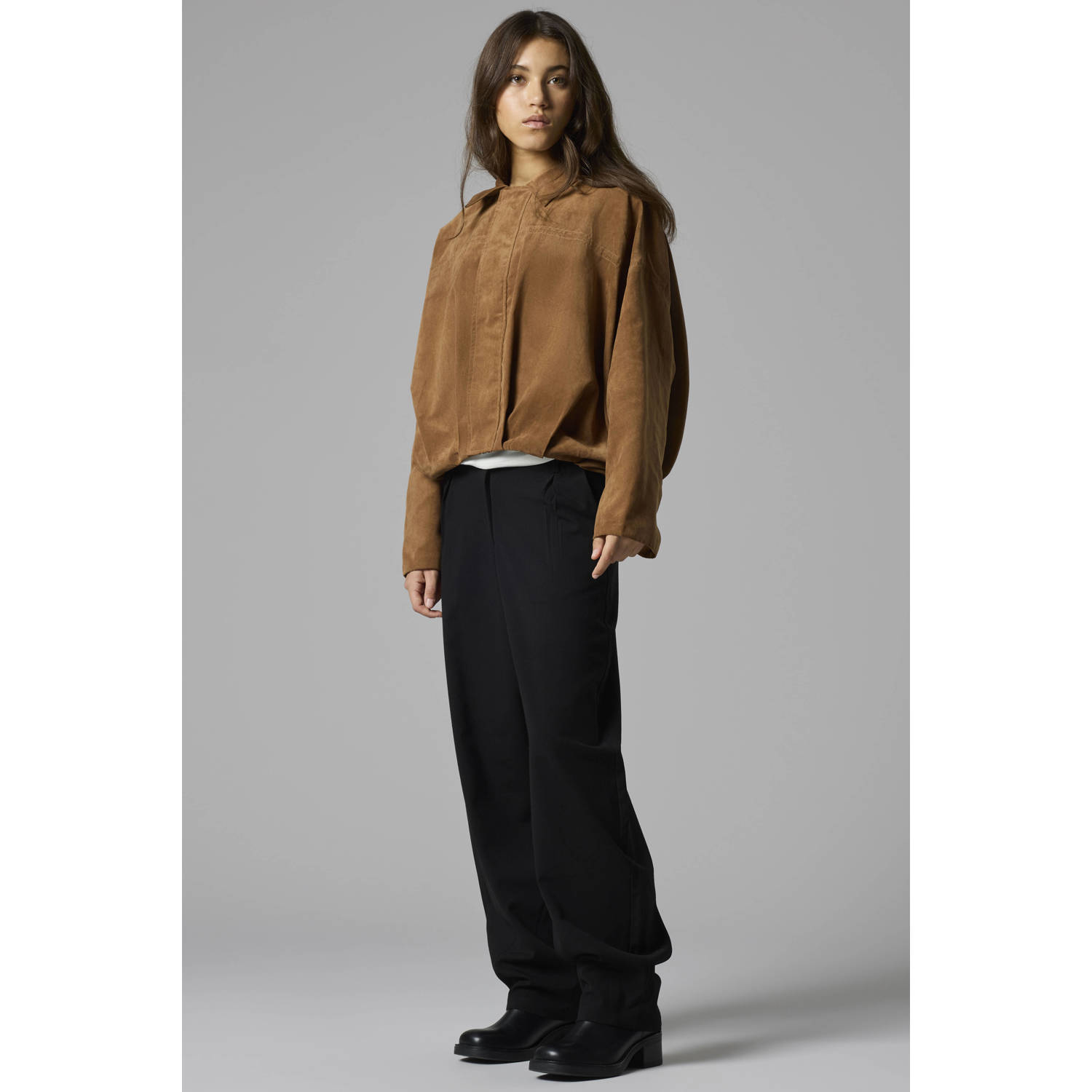 LMTD casual broek met plooien zwart