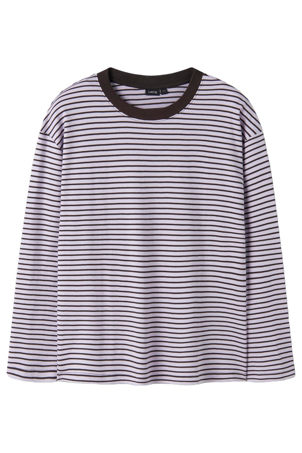 Lila en donkerblauwe meisjes LMTD gestreepte longsleeve van katoen met lange mouwen en ronde hals