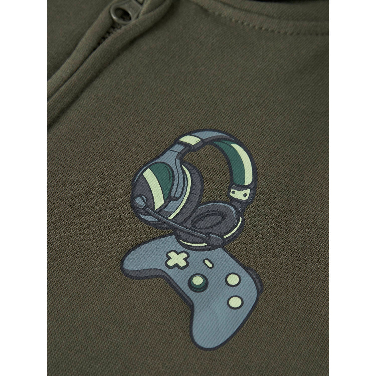 NAME IT KIDS rechtvallend sweatvest met print groen