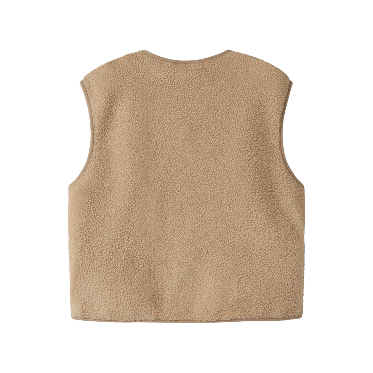 NAME IT KIDS teddy rechtvallend gilet lichtbruin