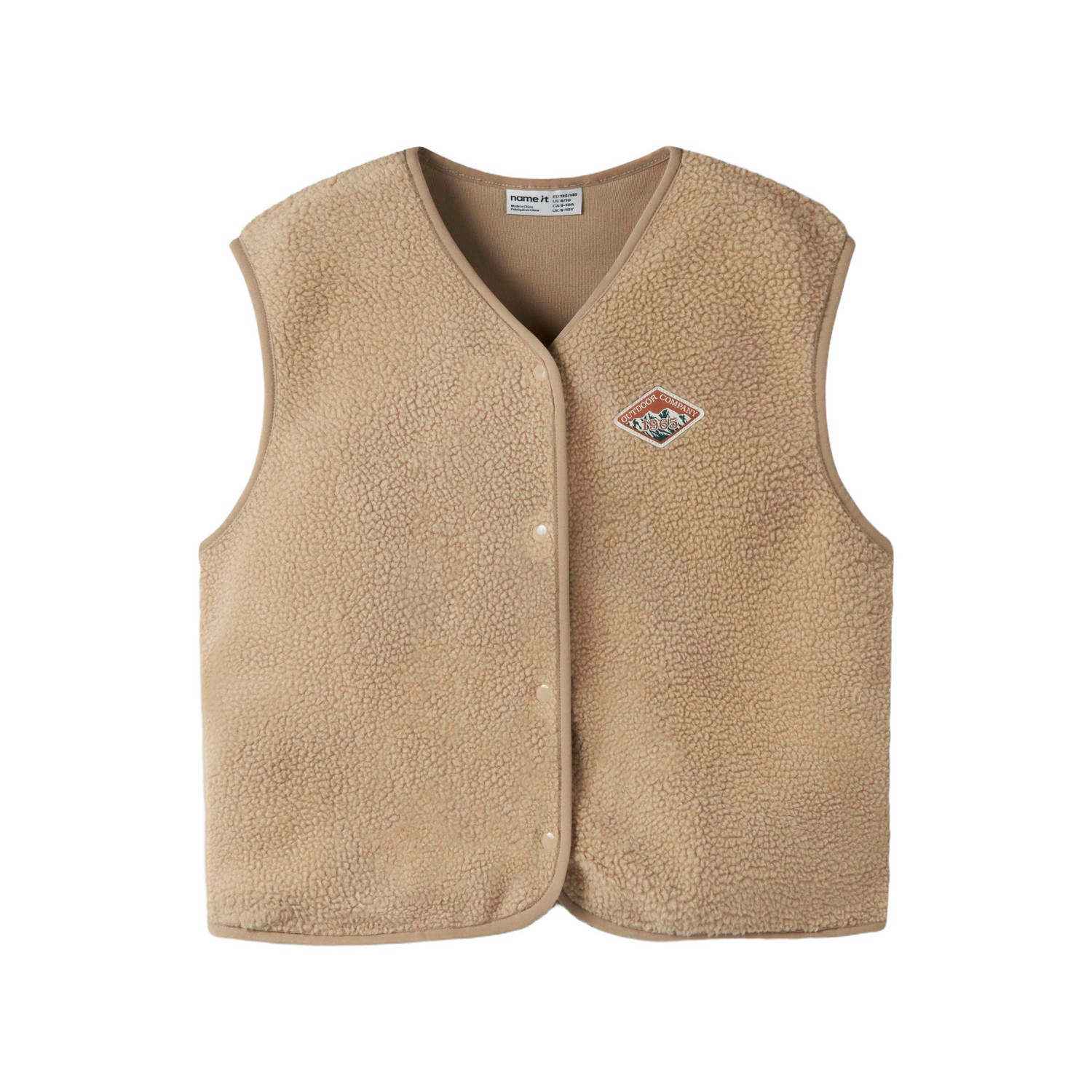 NAME IT KIDS teddy rechtvallend gilet lichtbruin