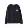 NAME IT KIDS junior rechtvallende longsleeve met patches en print - zwart