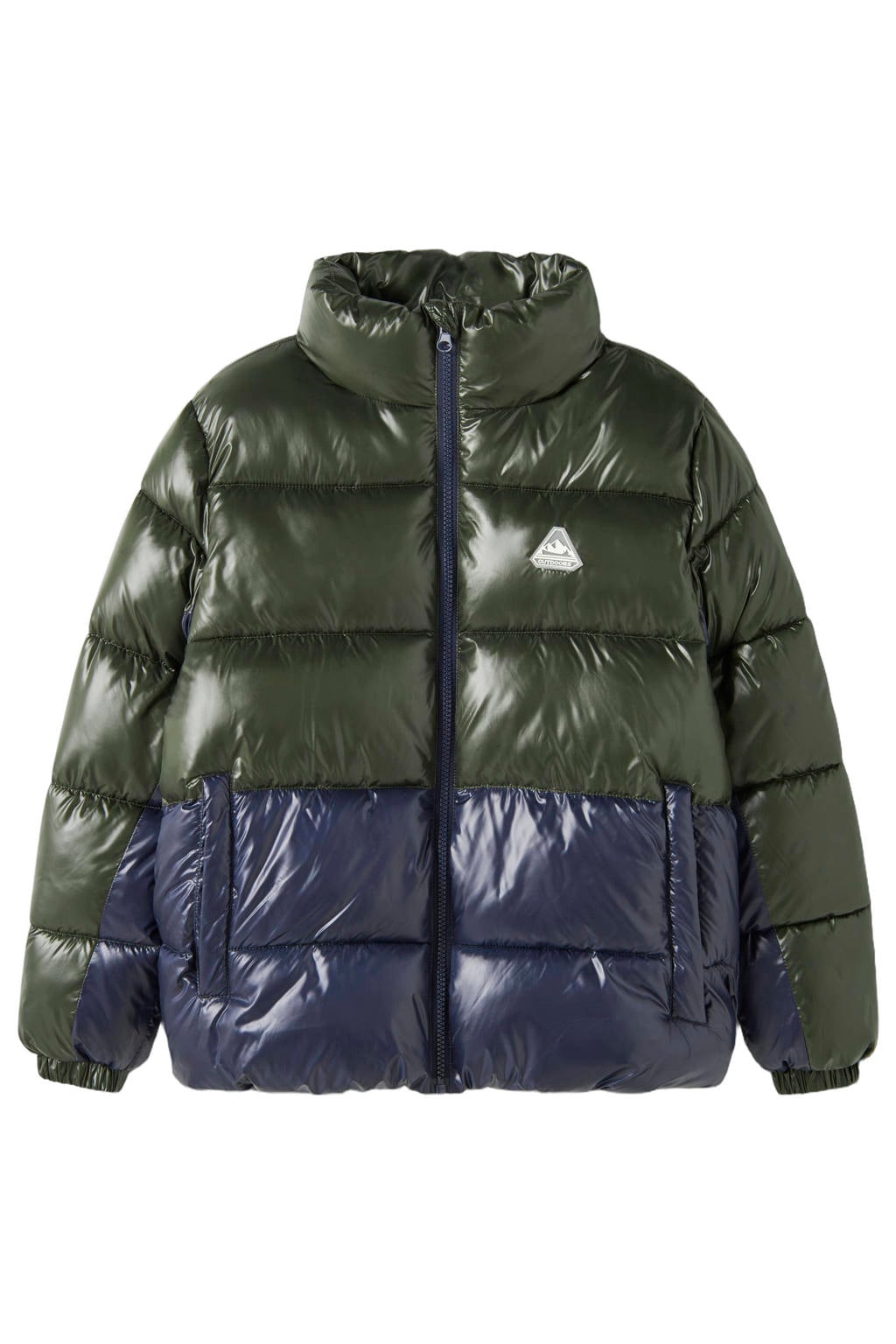 NAME IT KIDS katoenen winterjas - groen/blauw