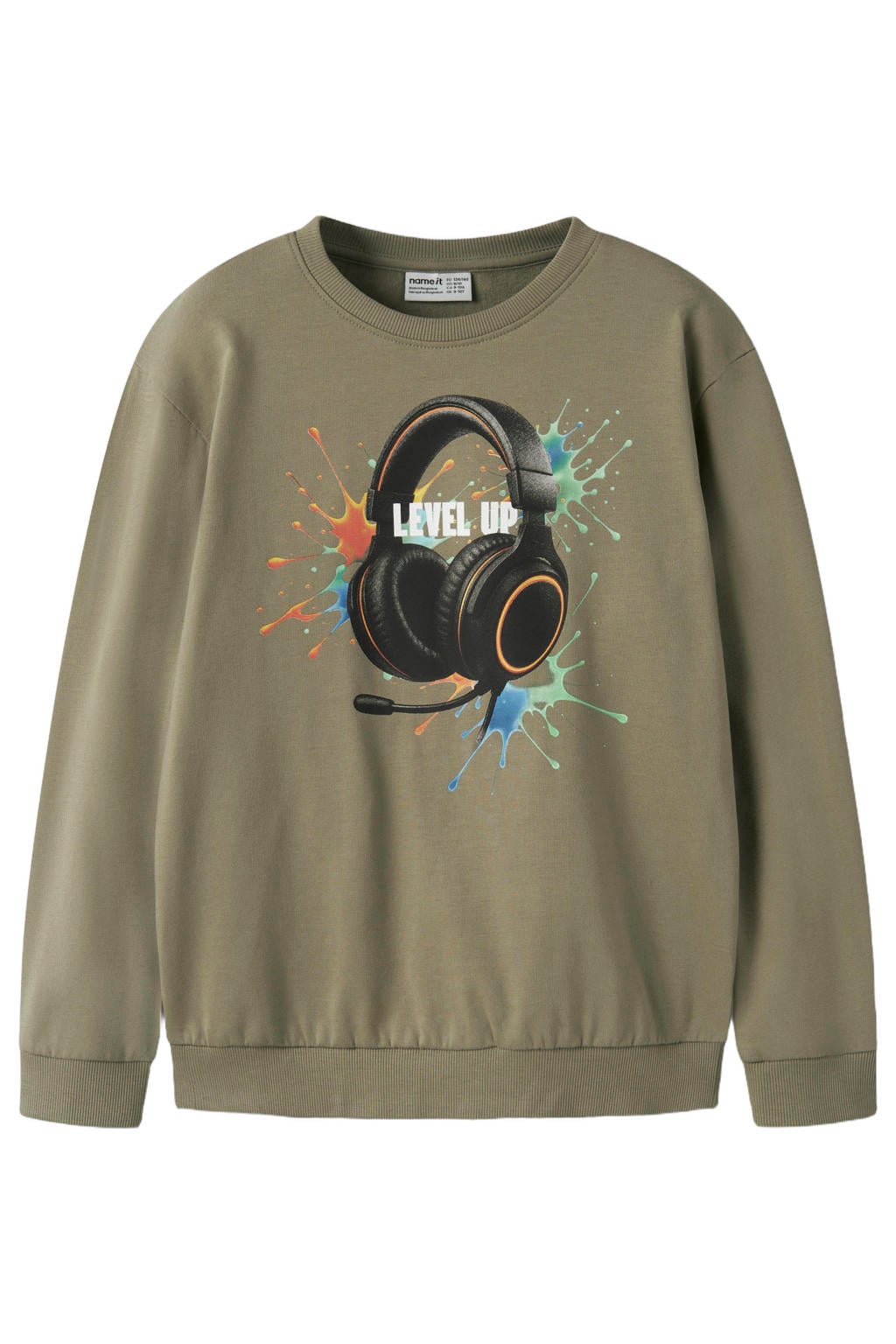 NAME IT KIDS sweater met print - groen