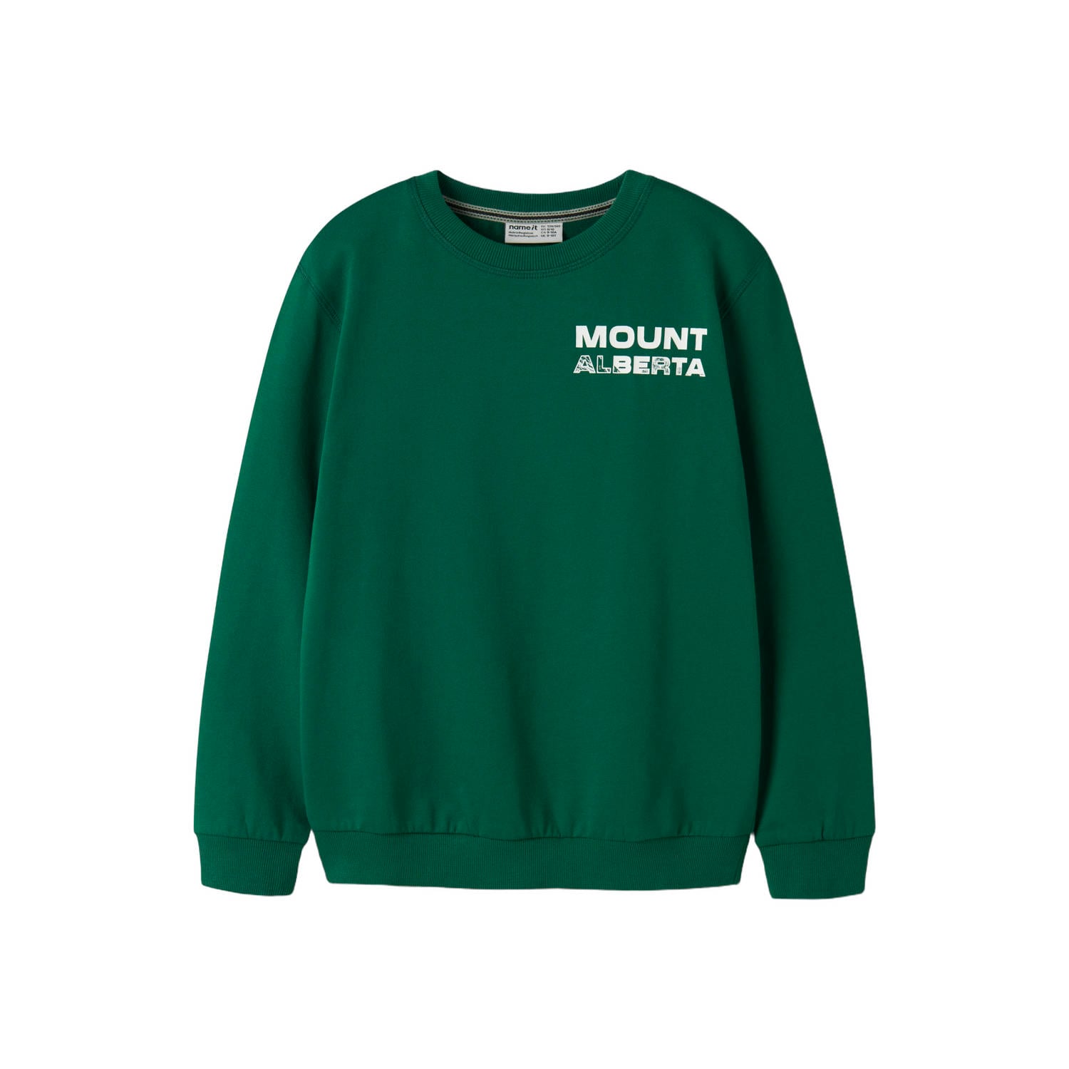 NAME IT KIDS sweater met tekst groen