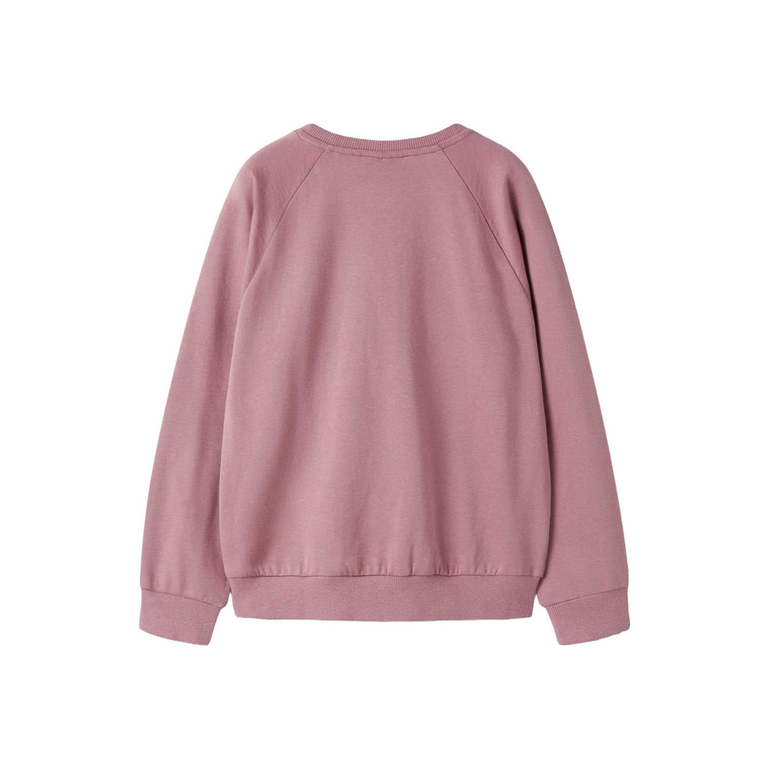 NAME IT KIDS rechtvallende sweater met print lila