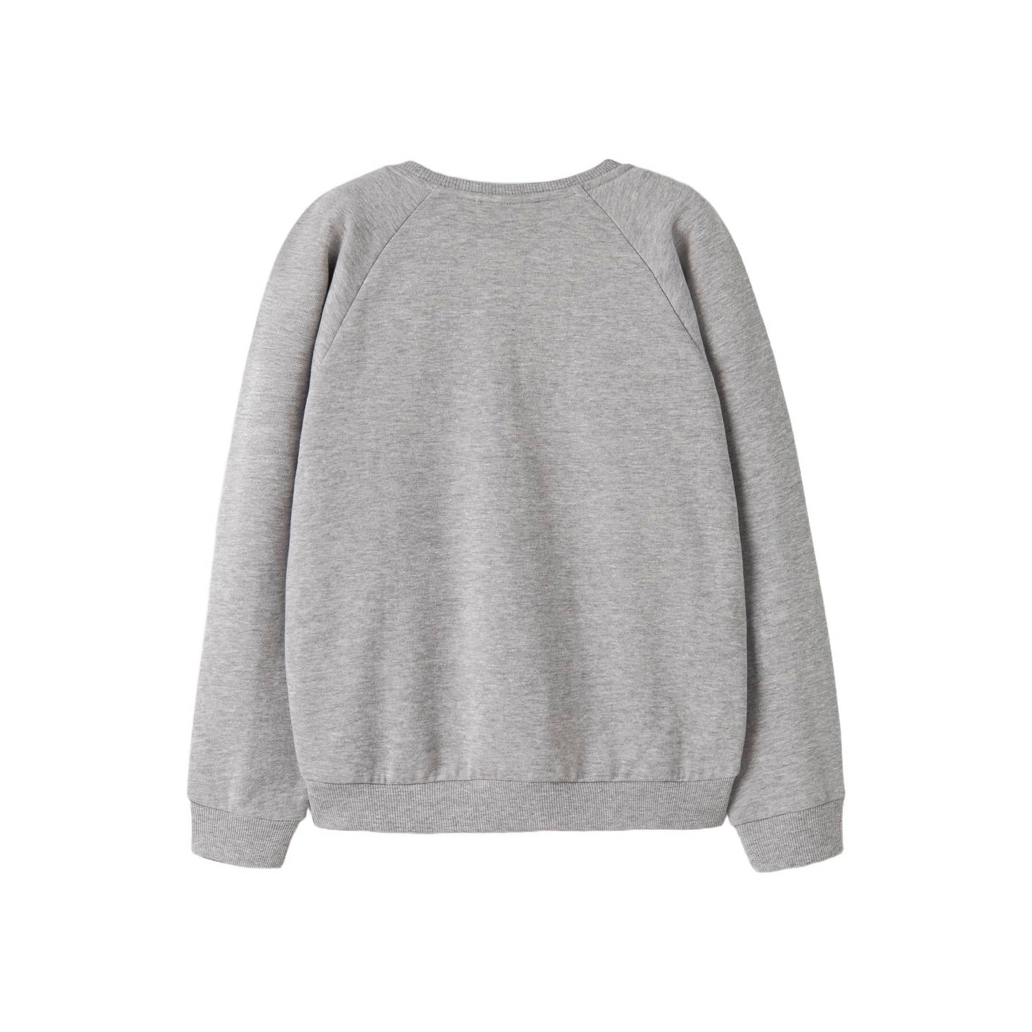 NAME IT KIDS rechtvallende sweater met tekstprint grijs