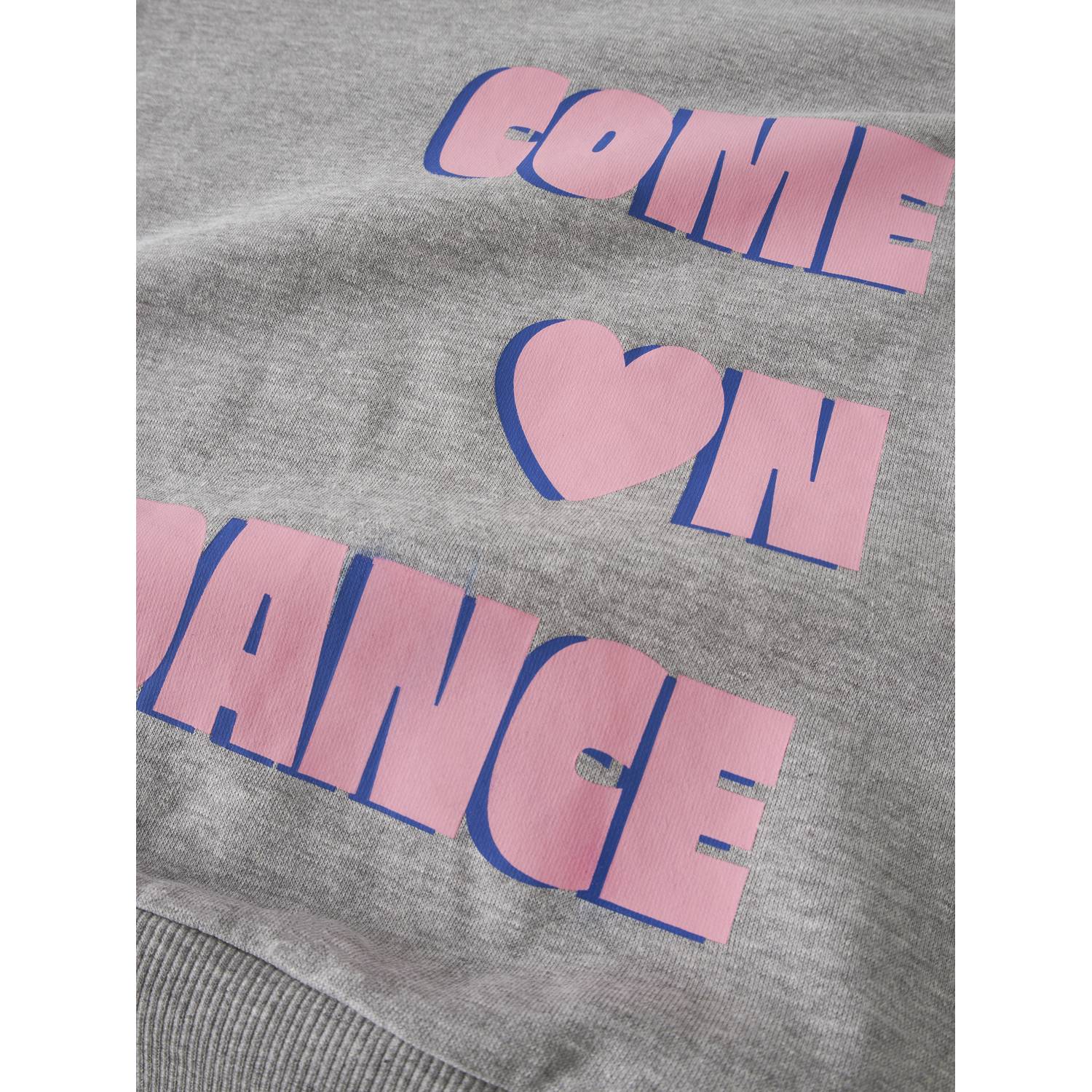NAME IT KIDS rechtvallende sweater met tekstprint grijs