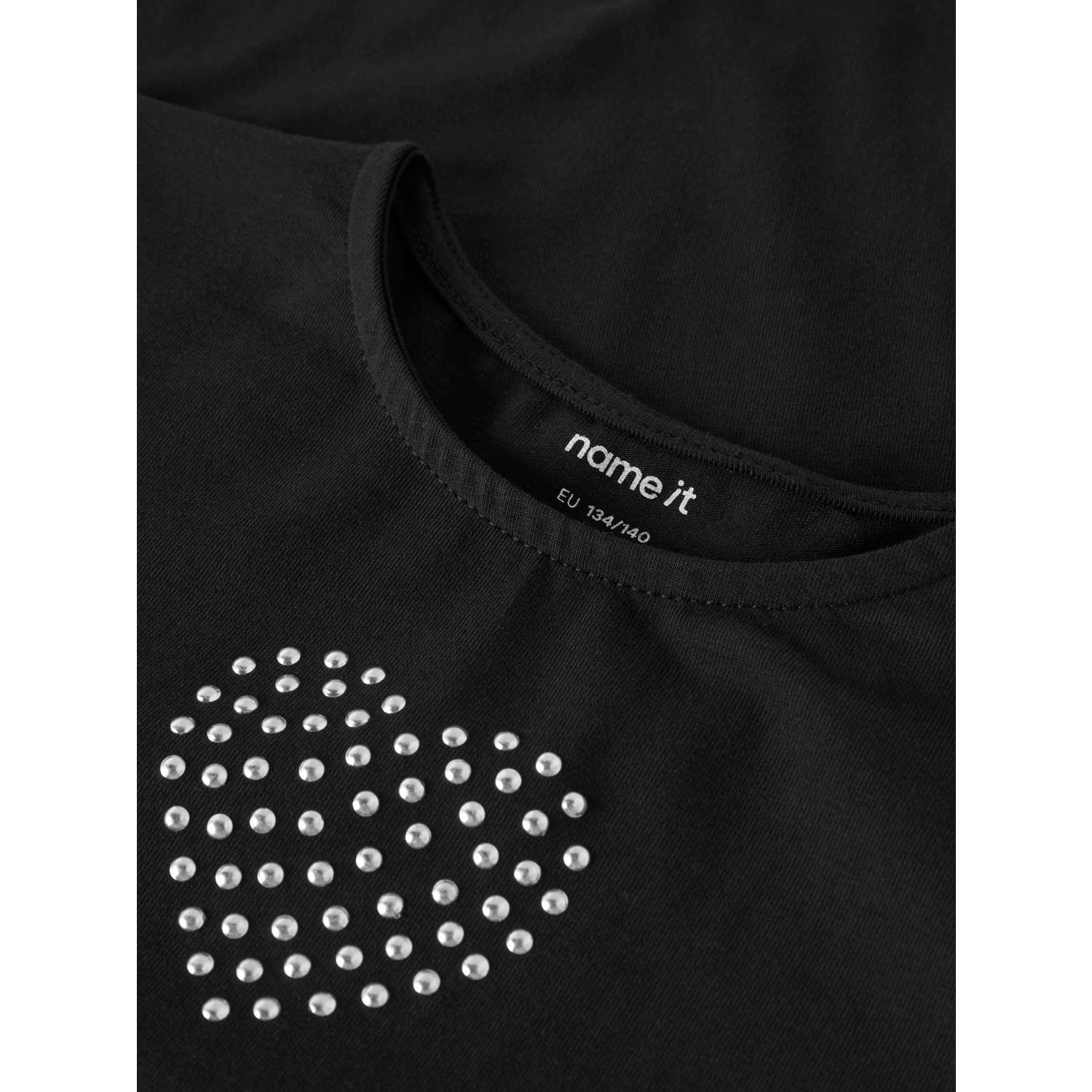 NAME IT KIDS longsleeve met hartjes zwart