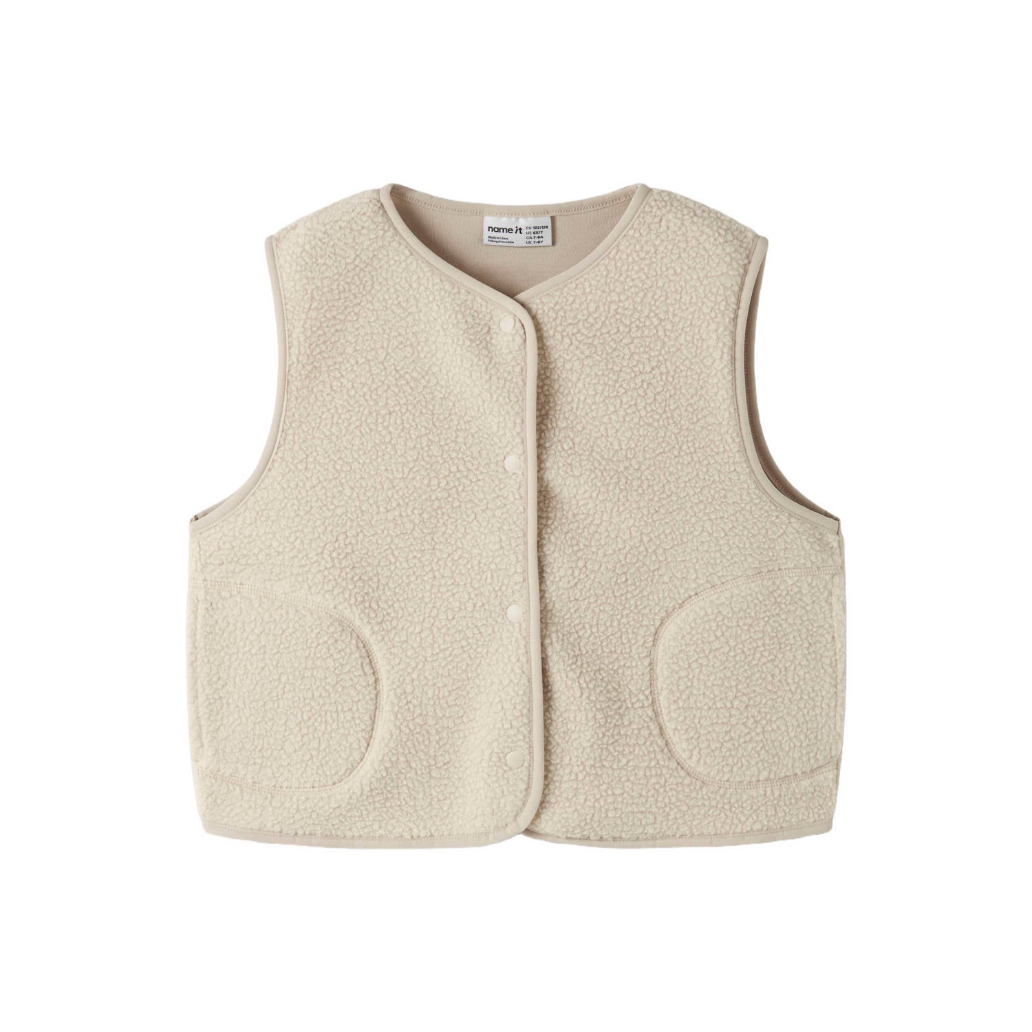 NAME IT KIDS rechtvallend teddy gilet beige