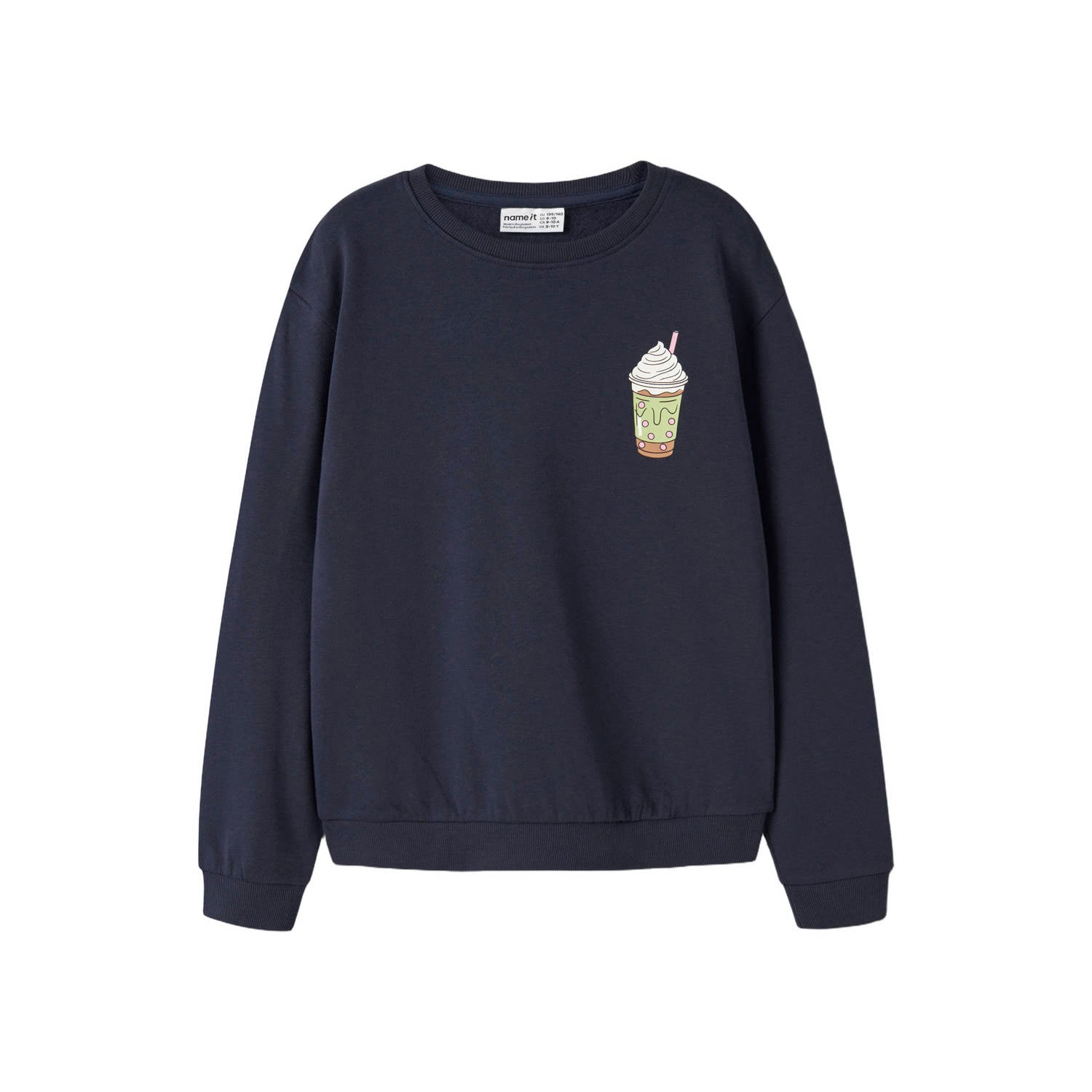 NAME IT KIDS sweater met backprint donkerblauw