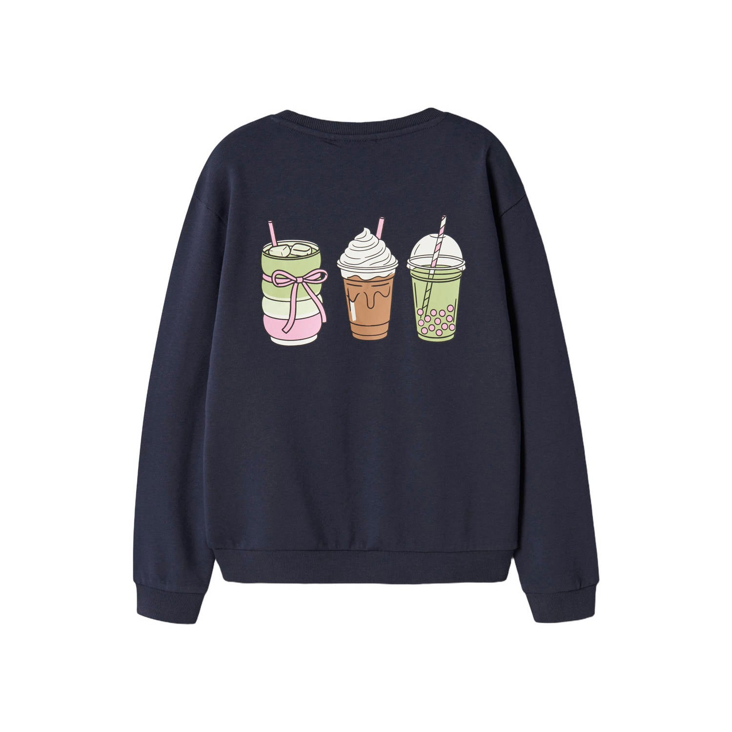 NAME IT KIDS sweater met backprint donkerblauw