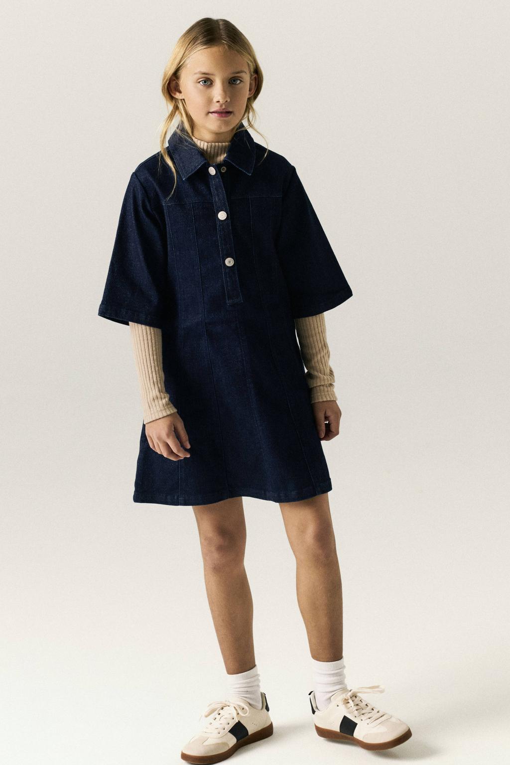 NAME IT KIDS midi spijkerjurk - dark blue denim