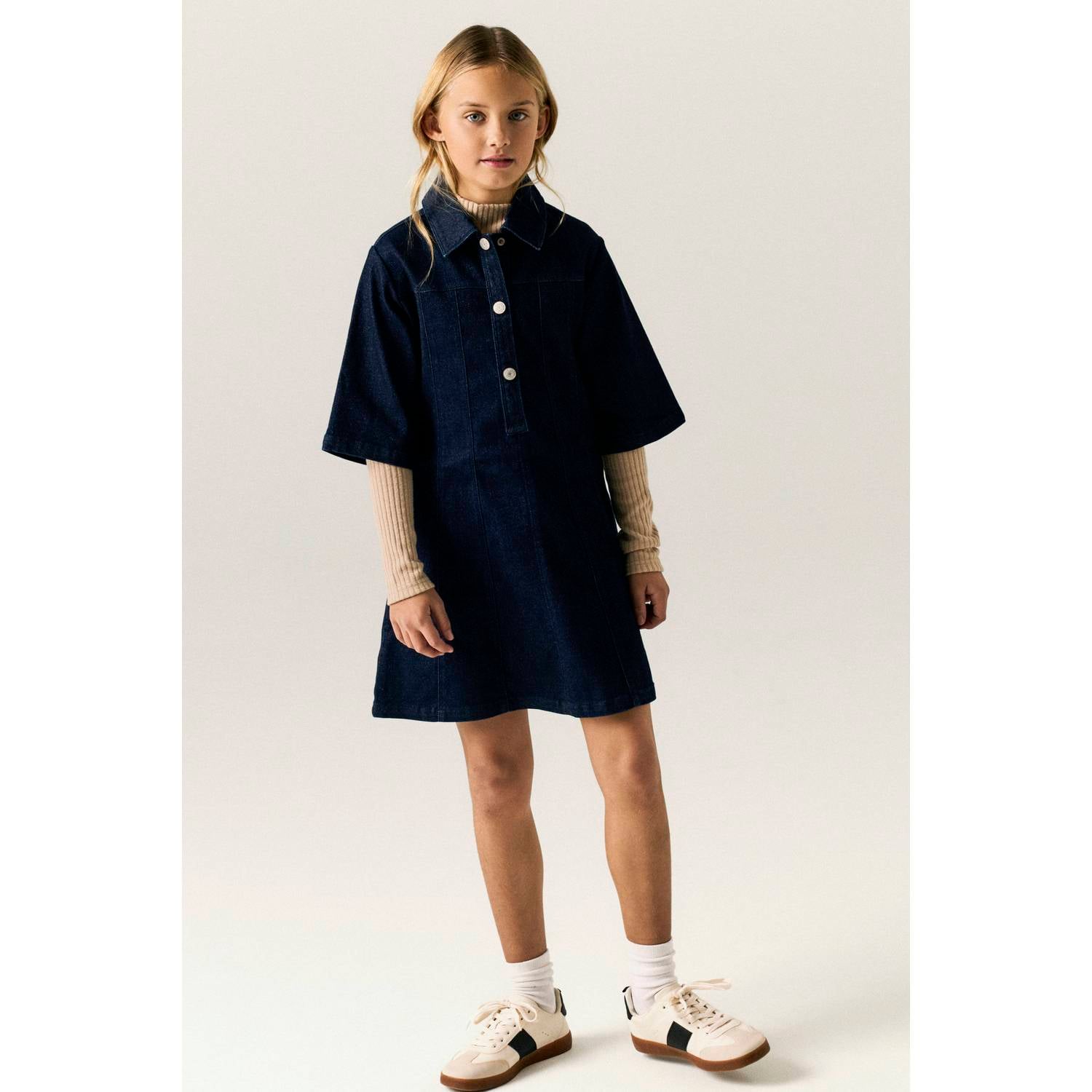 NAME IT KIDS midi spijkerjurk dark blue denim