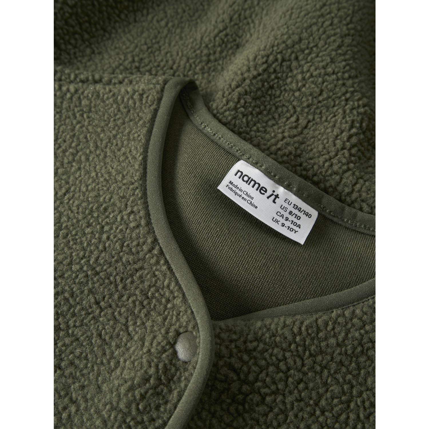 NAME IT KIDS rechtvallend teddy gilet olijfgroen
