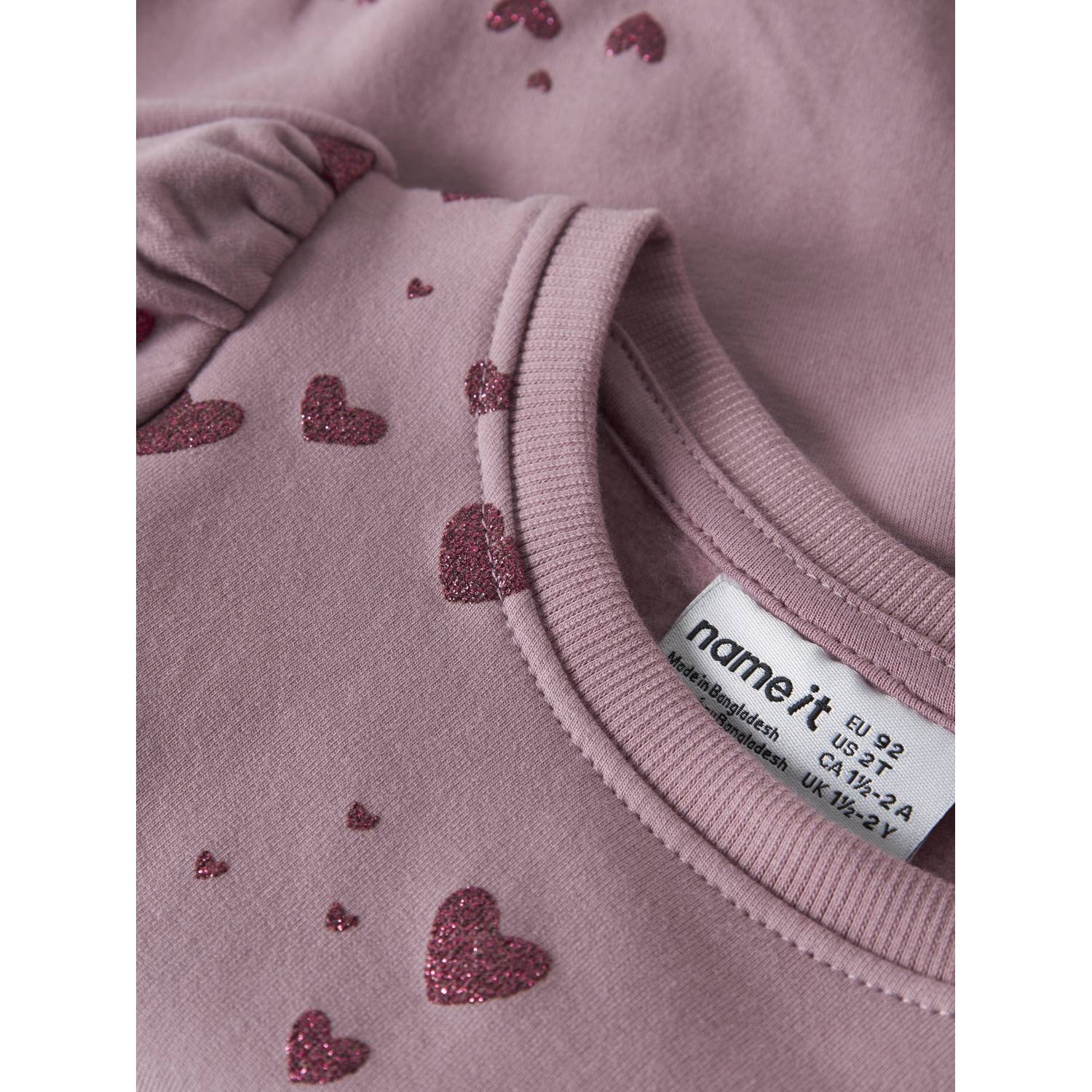 NAME IT MINI sweater met hartjes lila
