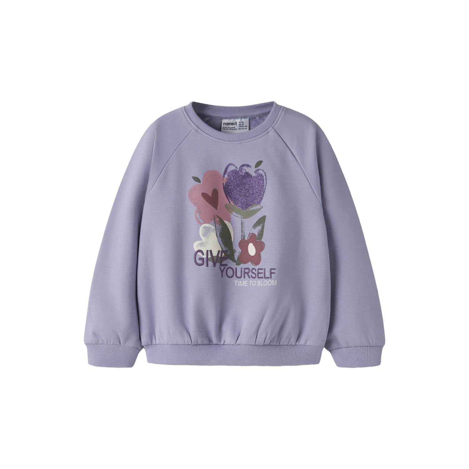 NAME IT MINI sweater met print lila