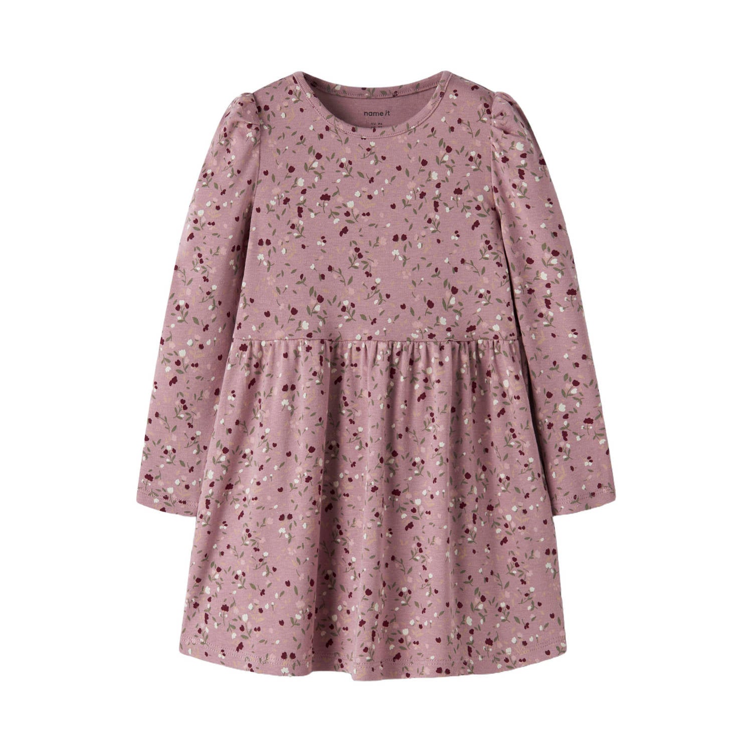 NAME IT MINI gebloemde midi jurk met plooien lila