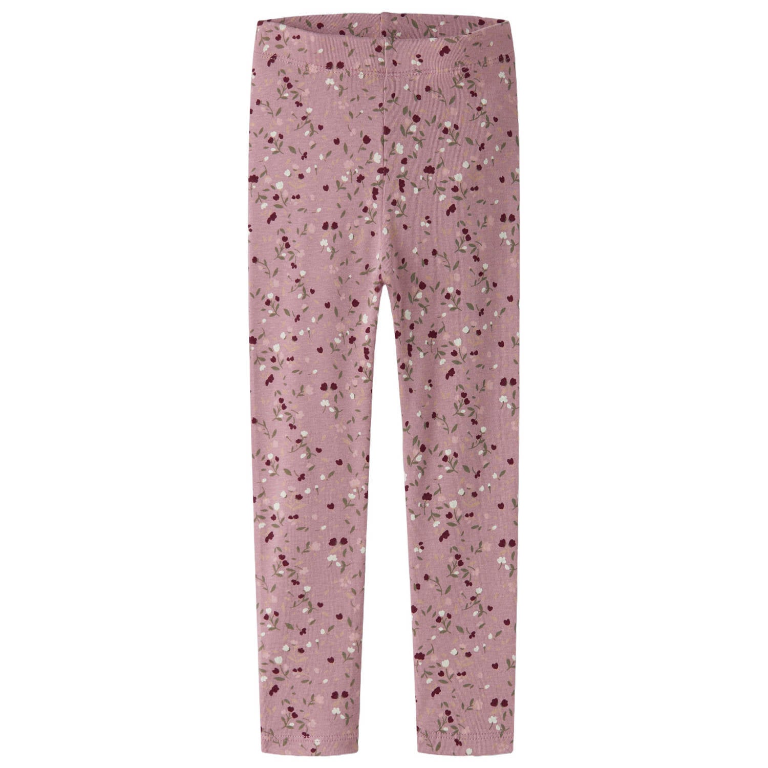 NAME IT MINI slim fit gebloemde gebreide legging lila