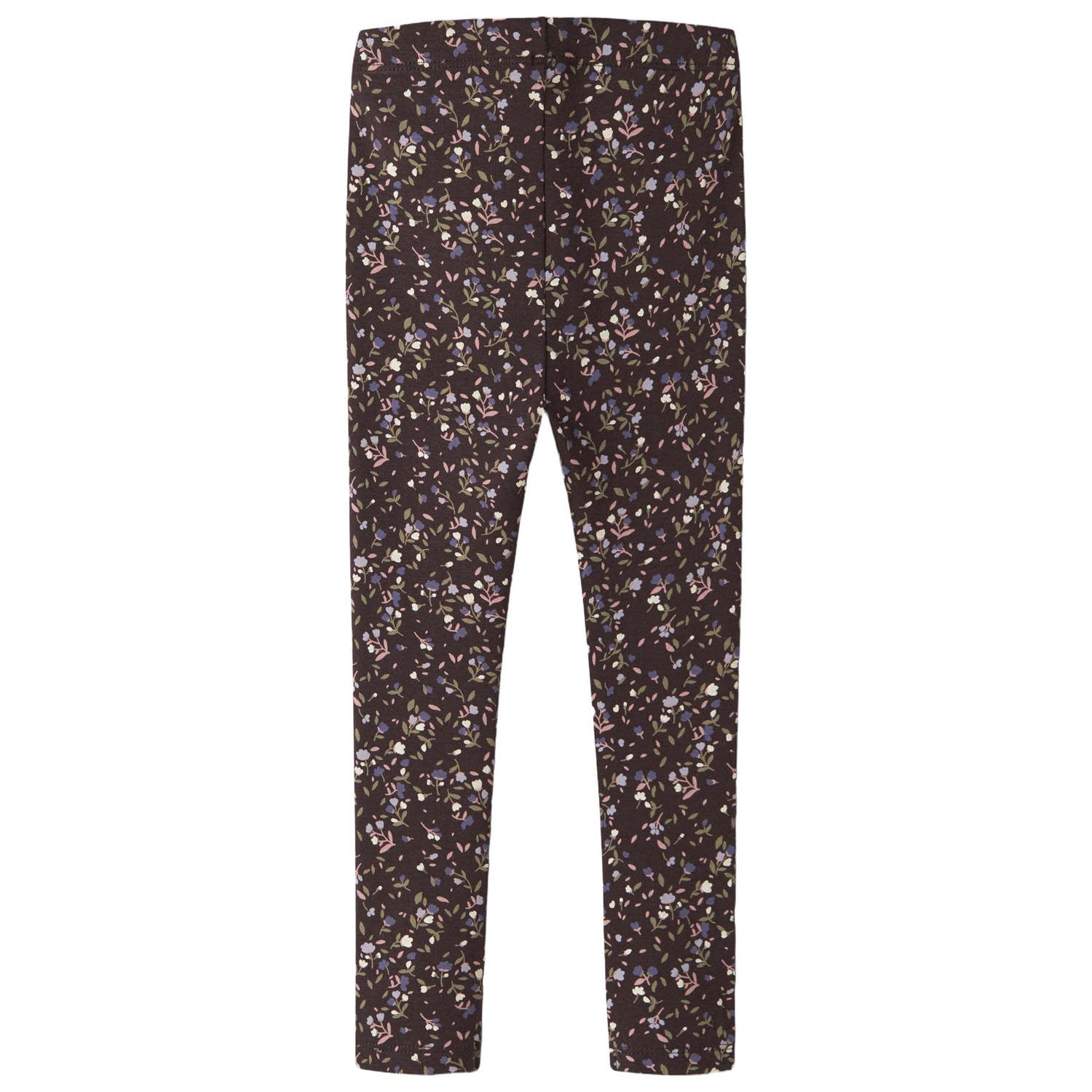 NAME IT MINI slim fit gebreide gebloemde legging donkerbruin