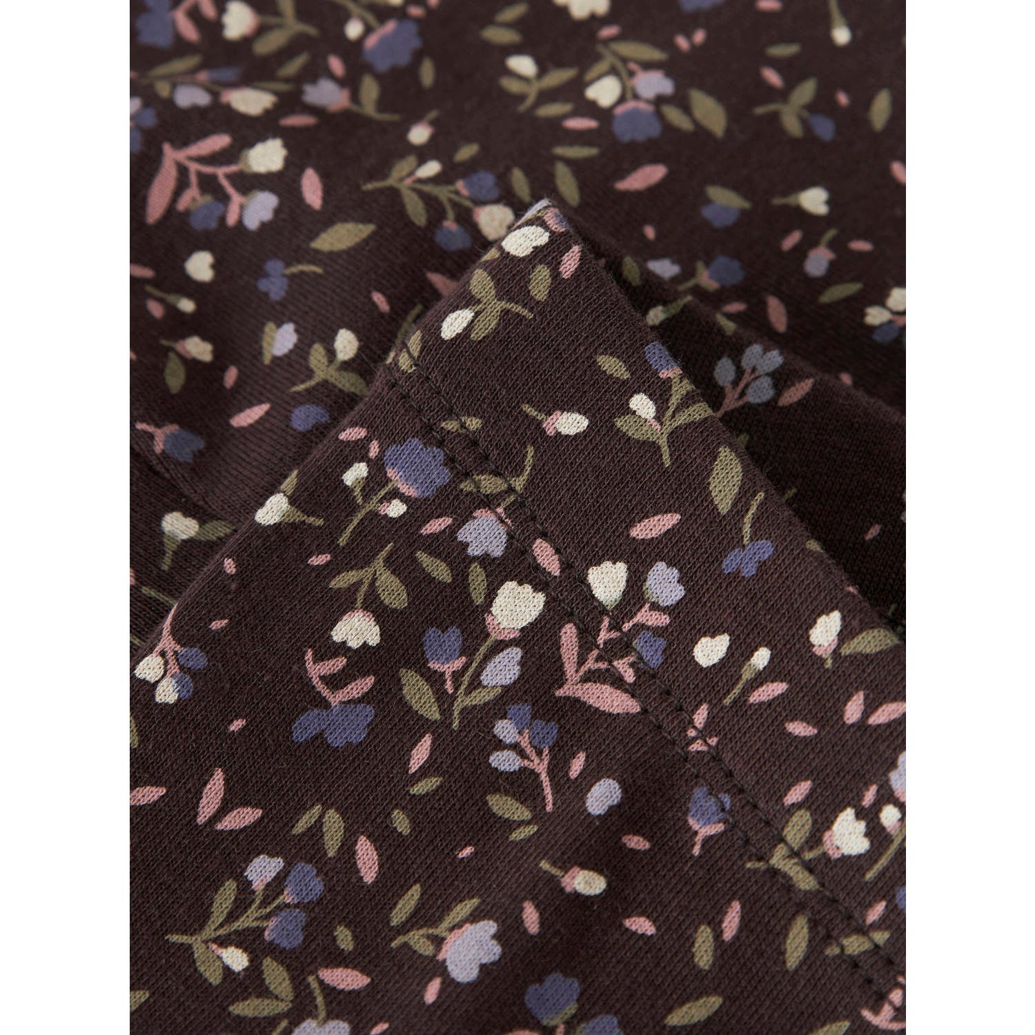NAME IT MINI slim fit gebreide gebloemde legging donkerbruin