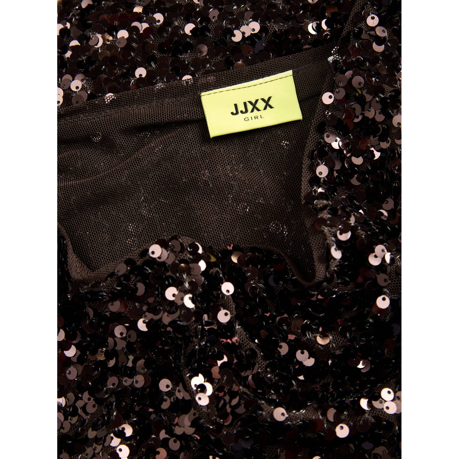JJXX GIRL top met glitters en pailletten donkerrood