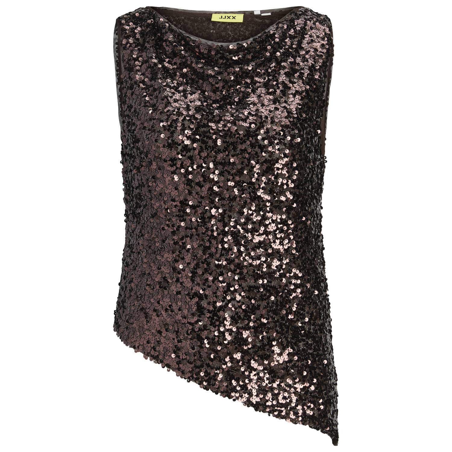 JJXX GIRL top met glitters en pailletten donkerrood