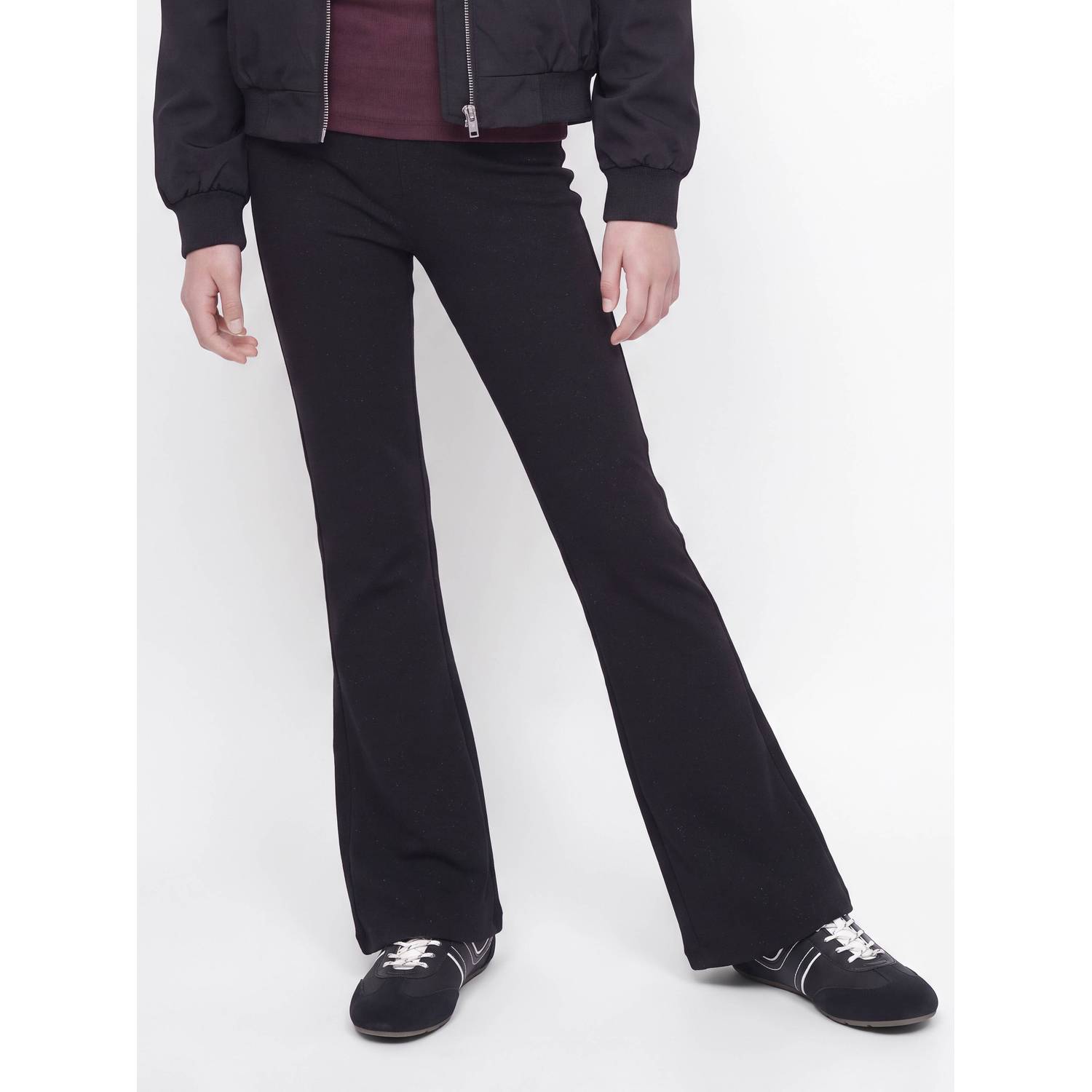 JJXX GIRL flared broek met glitters zwart
