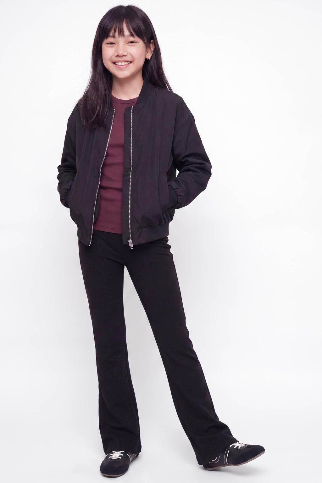 JJXX GIRL flared broek met glitters - zwart
